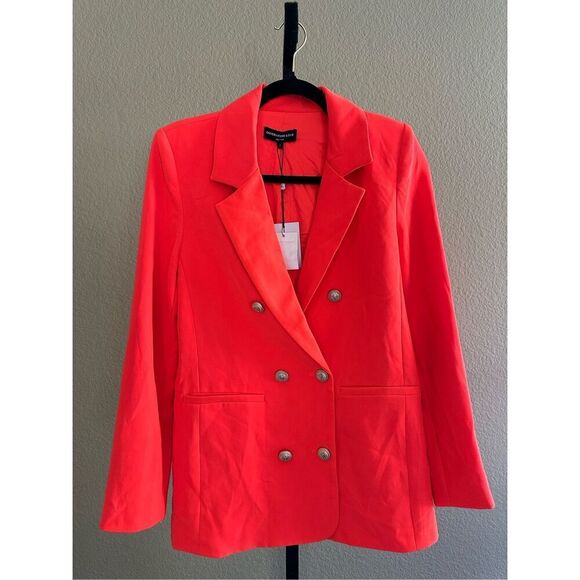Generation Love Leighton Crepe Blazer in Papaya Size S - Picture 2 of 9